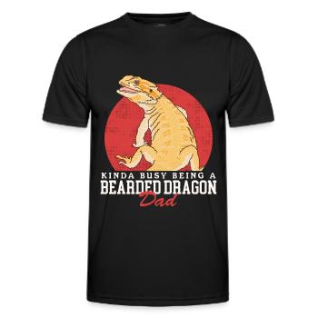 Dragon barbu Papa Reptiles Dragons barbus Cadeau - T-shirt sport Homme - noir - Devant - AI Model Male 178 dark (178cm)