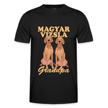 Magyar Vizsla Grandpa Dog Owner Gift - Men's Functional T-Shirt - black - Front - AI Model Male 178 dark (178cm)