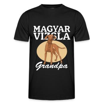 Magyar Vizsla Grandpa Dog Owner Gift - Men's Functional T-Shirt - black - Front - AI Model Male 178 dark (178cm)