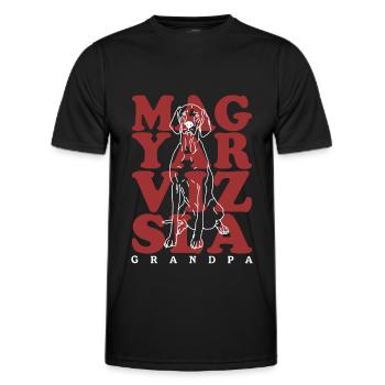 Magyar Vizsla Grandpa | Dog Owner Gift - Men's Functional T-Shirt - black - Front - AI Model Male 178 dark (178cm)