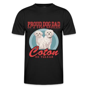 Coton de Tuléar Papa | Cadeau de propriétaire de chien - T-shirt sport Homme - noir - Devant - AI Model Male 178 dark (178cm)