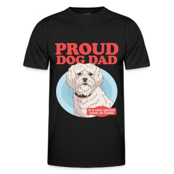 Coton de Tuléar Papa Chiens Chien Propriétaire Cadeau - T-shirt sport Homme - noir - Devant - AI Model Male 178 dark (178cm)