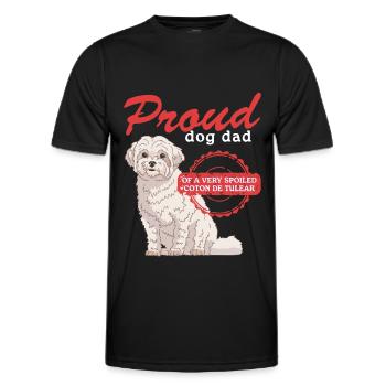 Coton de Tuléar Papa Chien Propriétaire Cadeau - T-shirt sport Homme - noir - Devant - AI Model Male 178 dark (178cm)