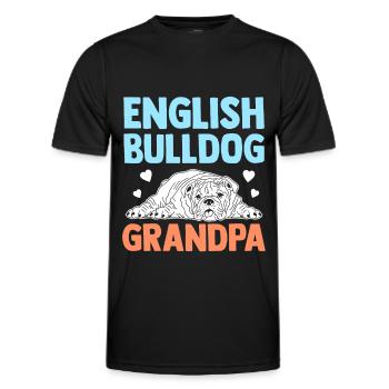 Deutsch Bulldog Grandpa Dog Owner Gift - Men's Functional T-Shirt - black - Front - AI Model Male 178 dark (178cm)