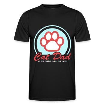Katzenpapa Cat Dad Katzen Katzenbesitzer Geschenk - Männer Funktions-T-Shirt - Schwarz - Vorne - AI Model Male 178 dark (178cm)