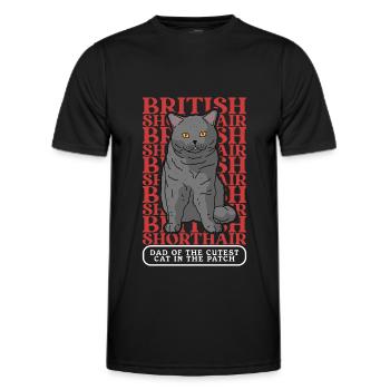Britisch Kurzhaar Dad Katzen Katzenpapa Geschenk - Männer Funktions-T-Shirt - Schwarz - Vorne - AI Model Male 178 dark (178cm)