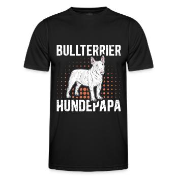 Bull Terrier Chien Papa | Cadeau de propriétaire de chien - T-shirt sport Homme - noir - Devant - AI Model Male 178 dark (178cm)
