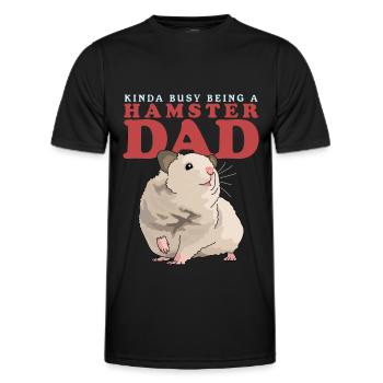 Hamster Dad Dwarf Hamster Golden Hamster Gift - Men's Functional T-Shirt - black - Front - AI Model Male 178 dark (178cm)