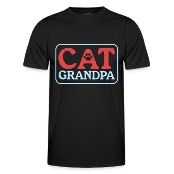 Chats Grand-père Chat Papa Chat Propriétaire Cadeau - T-shirt sport Homme - noir - Devant - AI Model Male 178 dark (178cm)