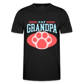 Chats Grand-père chat Propriétaire Cadeau - T-shirt sport Homme - noir - Devant - AI Model Male 178 dark (178cm)