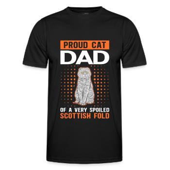 Scottish Fold-eared Cat Dad Cat Daddy Gift - T-shirt sport Homme - noir - Devant - AI Model Male 178 dark (178cm)