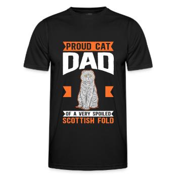 Écossais Chat à oreilles pliantes Papa Chat Cadeau - T-shirt sport Homme - noir - Devant - AI Model Male 178 dark (178cm)