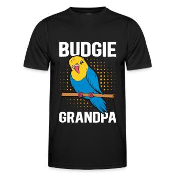 Budgerigar Grandpa Budgerigars Gift - Men's Functional T-Shirt - black - Front - AI Model Male 178 dark (178cm)