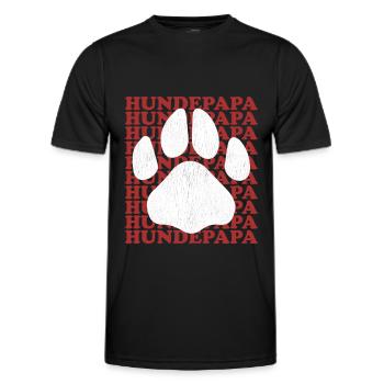 Dog Papa Dogs Master Dog Owner Gift - Men's Functional T-Shirt - black - Front - AI Model Male 178 dark (178cm)