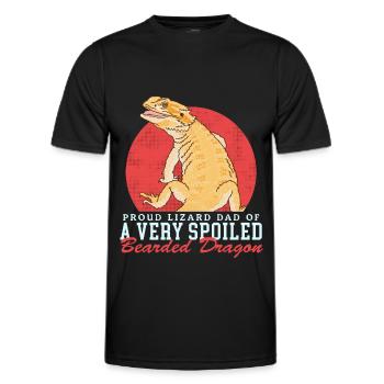 Bartagame Papa | Bearded Dragons Reptiles Gift - T-shirt sport Homme - noir - Devant - AI Model Male 178 dark (178cm)