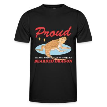Bearded Dragon Dad Bearded Reptiles Gift - Men's Functional T-Shirt - black - Front - AI Model Male 178 dark (178cm)
