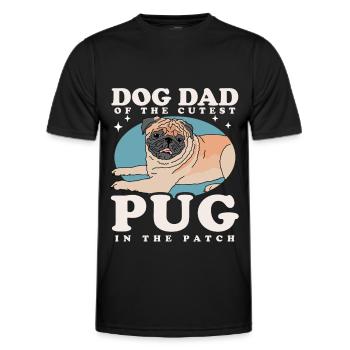Mops Dad Hundeliebhaber Hundebesitzer Geschenk - Männer Funktions-T-Shirt - Schwarz - Vorne - AI Model Male 178 dark (178cm)