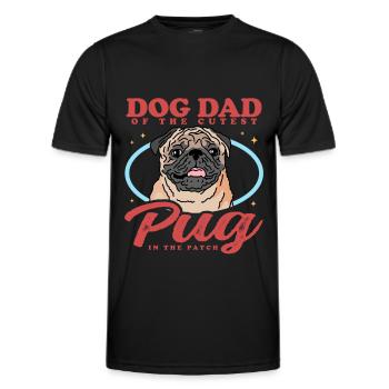 Mops Dad | Hundeliebhaber Hundebesitzer Geschenk - Männer Funktions-T-Shirt - Schwarz - Vorne - AI Model Male 178 dark (178cm)
