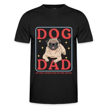 Mops Dad Hundebesitzer Hundeliebhaber Geschenk - Männer Funktions-T-Shirt - Schwarz - Vorne - AI Model Male 178 dark (178cm)