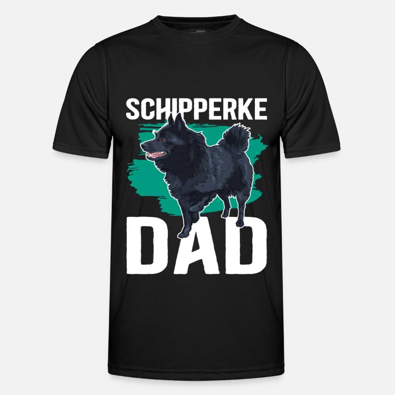 Schipperke Dad Hundebesitzer Hundehalter Geschenk - Männer Funktions-T-Shirt - Schwarz
