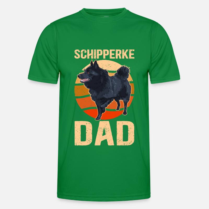 Schipperke Dad Hundehalter Hundebesitzer Geschenk Männer Funktions-T-Shirt
