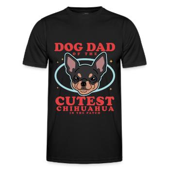 Chihuahua Dad Hundebesitzer Hunde Geschenk - Männer Funktions-T-Shirt - Schwarz - Vorne - AI Model Male 178 dark (178cm)