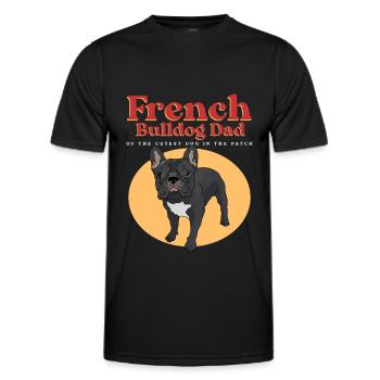 Français Papa Bulldog Français Bulldog Dogs - T-shirt sport Homme - noir - Devant - AI Model Male 178 dark (178cm)