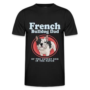 Français Bulldog Français Bulldog Papa Cadeau - T-shirt sport Homme - noir - Devant - AI Model Male 178 dark (178cm)