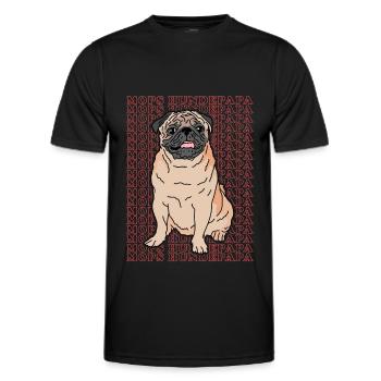 Pug Dog Daddy Dogs Dog Owner Gift - Men's Functional T-Shirt - black - Front - AI Model Male 178 dark (178cm)