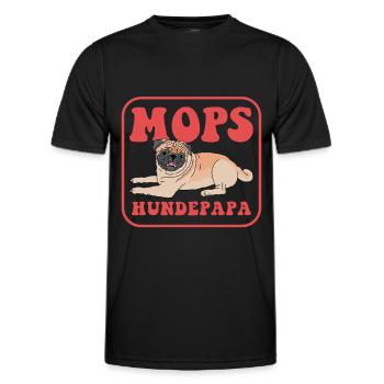Pug dog daddy | Dogs Dog Owner Gift - Men's Functional T-Shirt - black - Front - AI Model Male 178 dark (178cm)