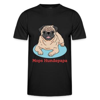 Pug Dog Daddy Dog Owner Dogs Gift - Men's Functional T-Shirt - black - Front - AI Model Male 178 dark (178cm)