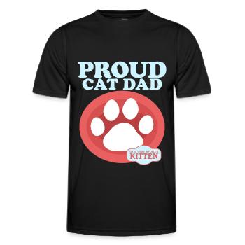 Cat Daddy Cat Propriétaire Cat Cadeau - T-shirt sport Homme - noir - Devant - AI Model Male 178 dark (178cm)