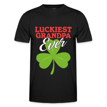 Cadeau irlandais de la Saint-Patrick le plus chanceux - T-shirt sport Homme - noir - Devant - AI Model Male 178 dark (178cm)