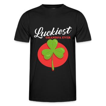 Le plus chanceux grand-père de la Saint-Patrick Cadeau de trèfle - T-shirt sport Homme - noir - Devant - AI Model Male 178 dark (178cm)