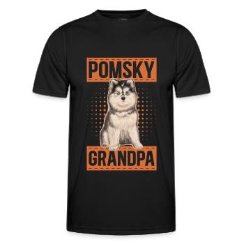 Pomsky Grandpa | Chiens Dog Owner Cadeau - T-shirt sport Homme - noir - Devant - AI Model Male 178 dark (178cm)