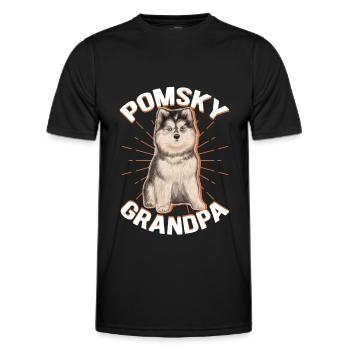 Pomsky Grandpa Dog Dog Owner Cadeau - T-shirt sport Homme - noir - Devant - AI Model Male 178 dark (178cm)