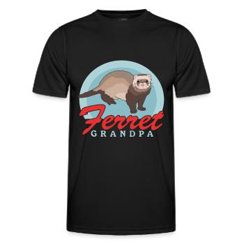 Ferret Grandpa Ferret Owner Gift - Men's Functional T-Shirt - black - Front - AI Model Male 178 dark (178cm)