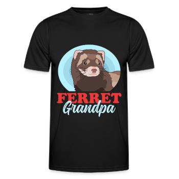 Ferret Grandpa Owner Ferret Gift - Men's Functional T-Shirt - black - Front - AI Model Male 178 dark (178cm)