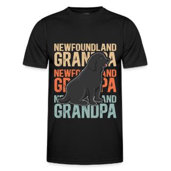 Newfoundland Grandpa Dog Owner Dog Gift - Men's Functional T-Shirt - black - Front - AI Model Male 178 dark (178cm)