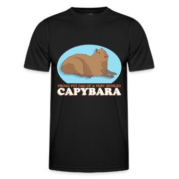 Capybara Dad Capybaras Gift - Men's Functional T-Shirt - black - Front - AI Model Male 178 dark (178cm)