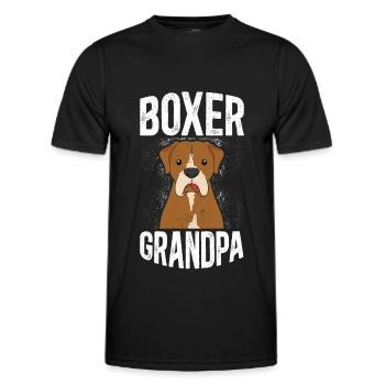 Boxer Grandpa German Boxer Dog Gift - Men's Functional T-Shirt - black - Front - AI Model Male 178 dark (178cm)