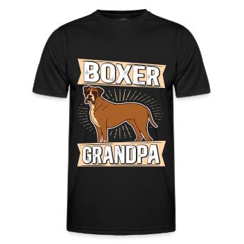 Boxer Grand-père | Cadeau de chien boxeur allemand - T-shirt sport Homme - noir - Devant - AI Model Male 178 dark (178cm)