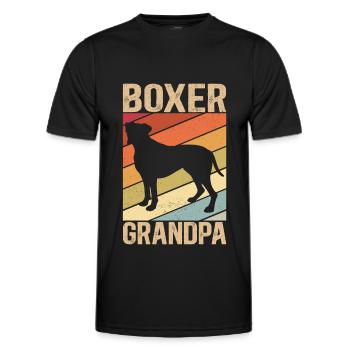Boxer Grand-père allemand Boxer Chien Cadeau - T-shirt sport Homme - noir - Devant - AI Model Male 178 dark (178cm)