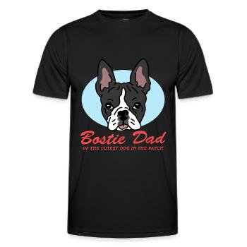 Boston Terrier Dad Hunde Hundebesitzer Geschenk - Männer Funktions-T-Shirt - Schwarz - Vorne - AI Model Male 178 dark (178cm)