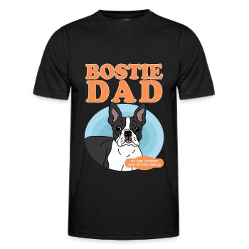 Boston Terrier Dad Hundebesitzer Hunde Geschenk - Männer Funktions-T-Shirt - Schwarz - Vorne - AI Model Male 178 dark (178cm)