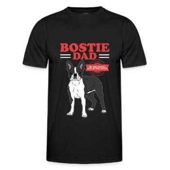 Boston Terrier Dad Hund Hundebesitzer Geschenk - Männer Funktions-T-Shirt - Schwarz - Vorne - AI Model Male 178 dark (178cm)