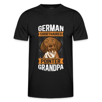Cadeau de propriétaire de chien grand-père allemand à poil court - T-shirt sport Homme - noir - Devant - AI Model Male 178 dark (178cm)