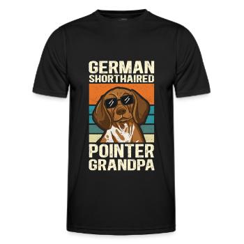 German Shorthair Grandpa | Dog Owner Gift - Men's Functional T-Shirt - black - Front - AI Model Male 178 dark (178cm)