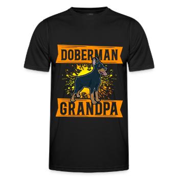 Doberman Grandpa Dog Owner Dog Gift - Men's Functional T-Shirt - black - Front - AI Model Male 178 dark (178cm)