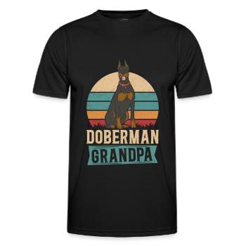 Doberman Grandpa Dog Owner Dogs Gift - Men's Functional T-Shirt - black - Front - AI Model Male 178 dark (178cm)